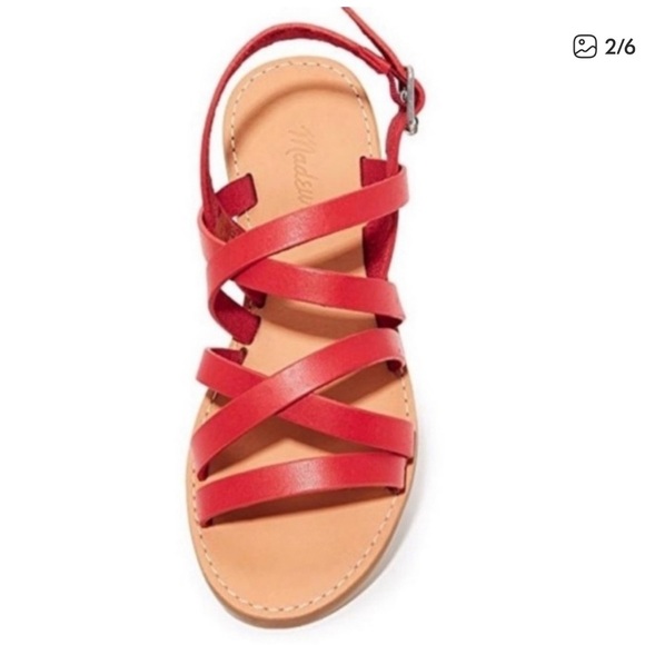 MADEWELL The Boardwalk Multi Strap Sandals Red Size 7